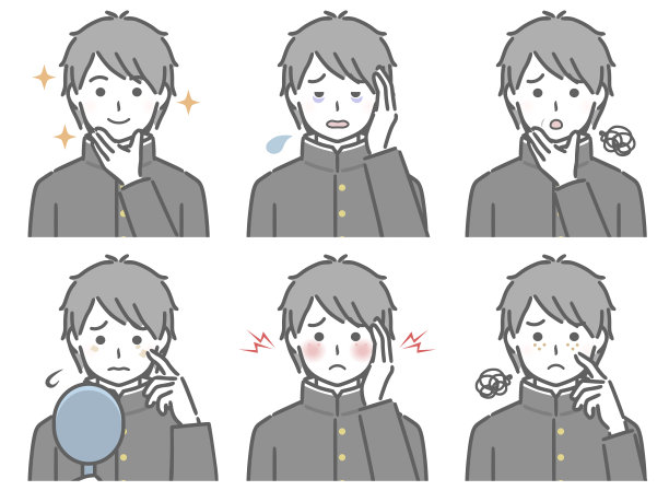 一个男学生皮肤的情况图片下载