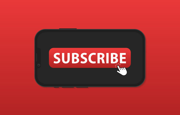 订阅按钮。智能手机与订阅网页按钮在线服务。数字社交营销。社交媒体概念。鼠标光标。矢量图图片下载