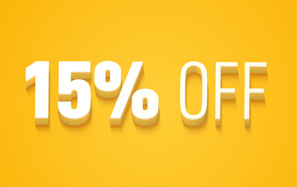 85折，折扣，黄底3d字，3d渲染图片下载