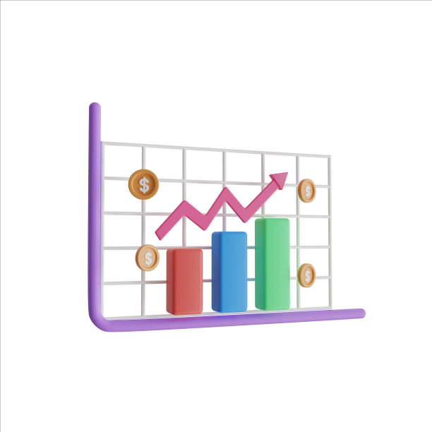 3d插图，财务图表显示更好的公司业绩。由于全球经济环境良好图片下载