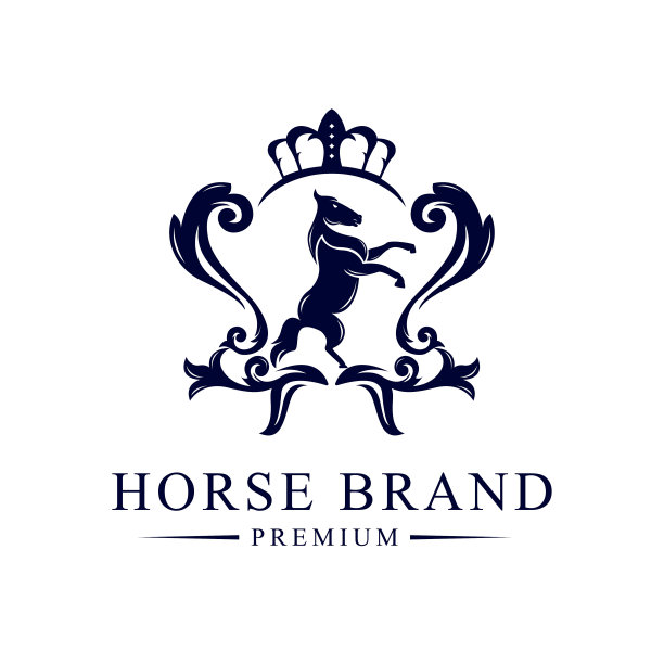 奢侈的黄金皇家马王标志设计灵感矢量插图图片下载