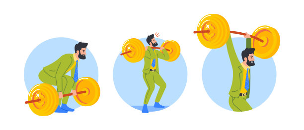 商人的财务里程碑和成功孤立的圆形图标或头像在白色背景图片下载