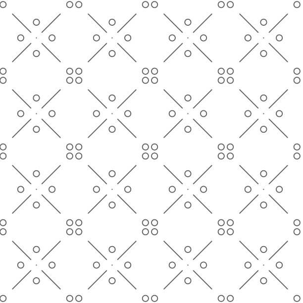 矢量插图。几何无缝图案。一排排的实点和线形圆组成一个菱形。灰色斑点，黑色和白色背景。简单的单色抽象图案。图片下载