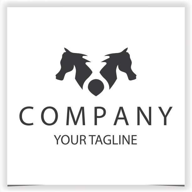 使用剪影的概念马头标志高级优雅的模板矢量eps 10图片下载