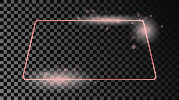 玫瑰金发光圆形梯形框架图片下载