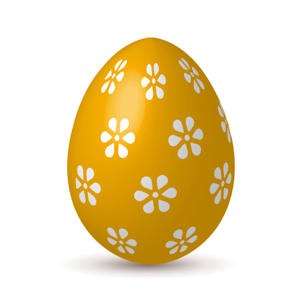 手工橙色复活节彩蛋孤立的白色透明背景图片下载