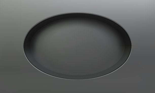 空椭圆壁龛或货架上的黑墙3D模型图片下载