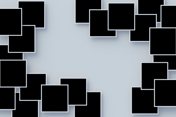 零散的照片与孤立的黑色空间。摄影模板。记忆图像。三维渲染图片下载