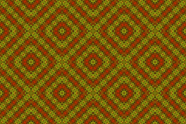 彩色非洲织物，格子图案，数码绘画(水彩画)，卡其绿，棕色和红色图片下载
