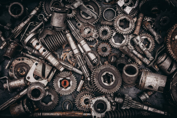 堆的机械部件的汽车和电机零件图片下载