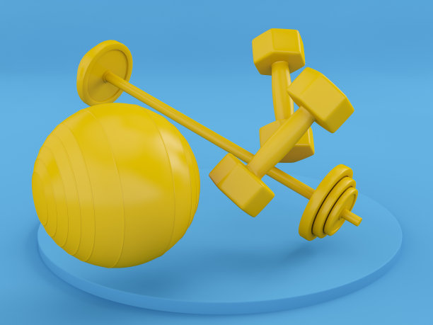 蓝色上的极简运动和健身工具图片下载