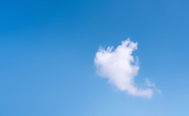 夏天晴朗的天空与白色蓬松的云，蓝色的天空与心形云，夏天晴朗的天空与白色蓬松的云，地平线美丽的春天自然为环境，地球日，横幅与复制空间为情人节卡片，婚礼背景图片下载