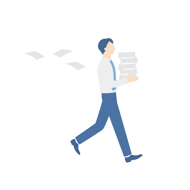 忙碌的商人，手里拿着一堆文件图片下载