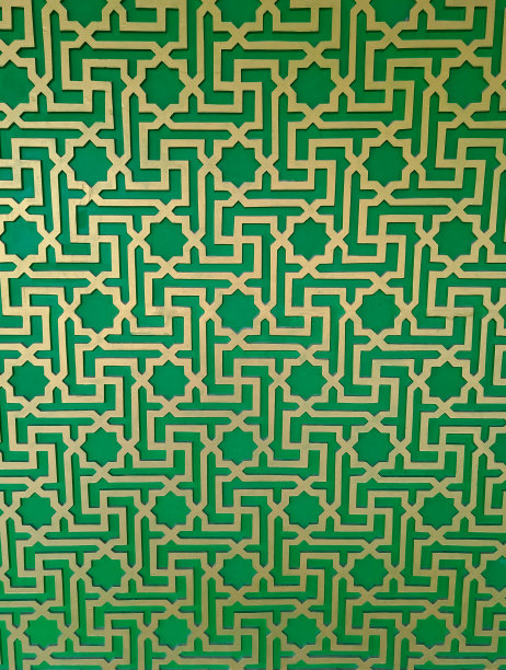 绿色和黄色伊斯兰背景与传统风格的阿拉伯语图片下载