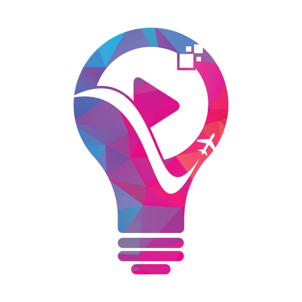 飞机播放按钮标志设计。图片下载