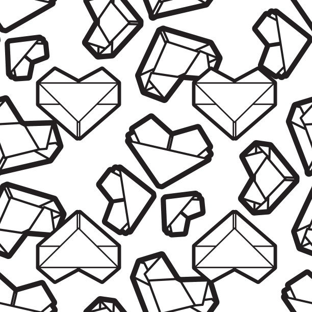 折纸心无缝表面图案设计图片下载