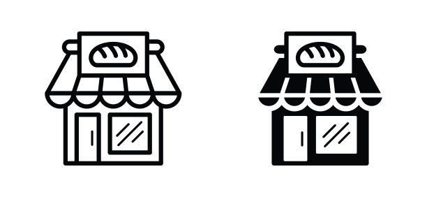 面包店图标矢量图片下载