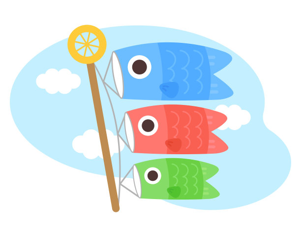 鲤鱼飘带在天空中游动。图片下载