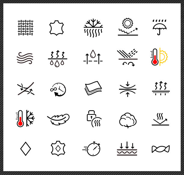 保护材料的图标集。图片下载