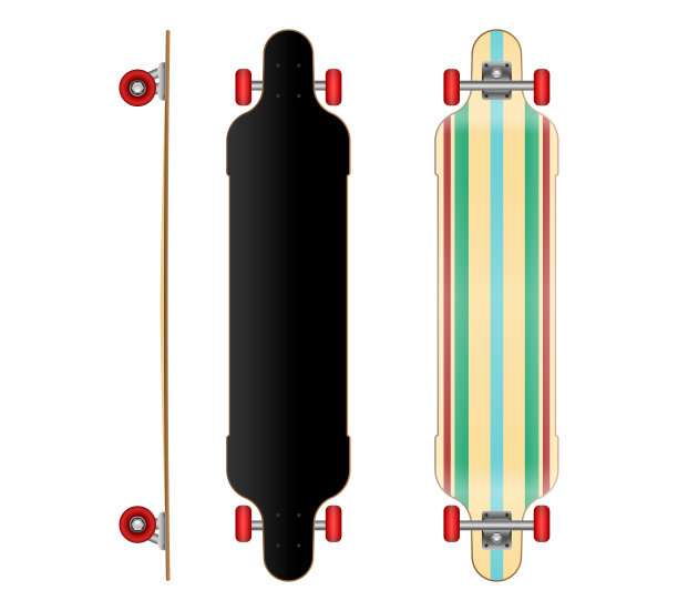 套现实的滑板甲板模板隔离。每股收益向量图片下载