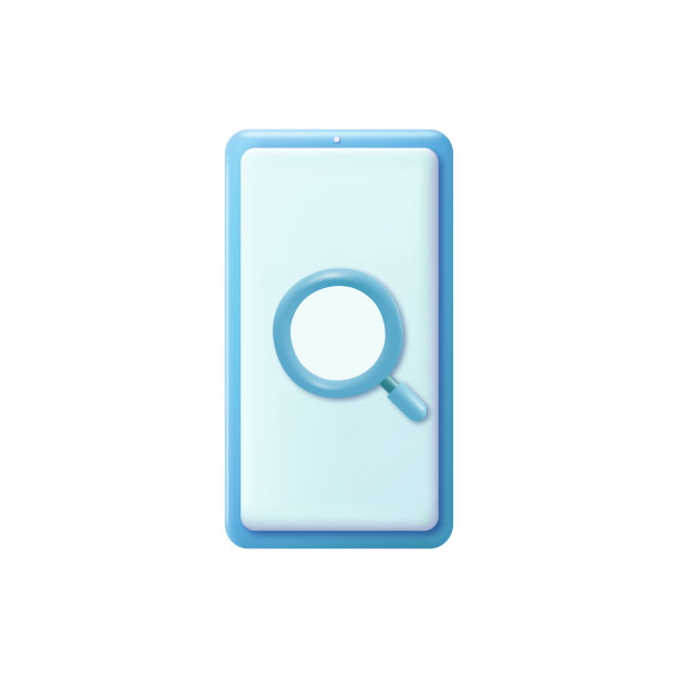 带有放大镜的3d智能手机。矢量图图片下载