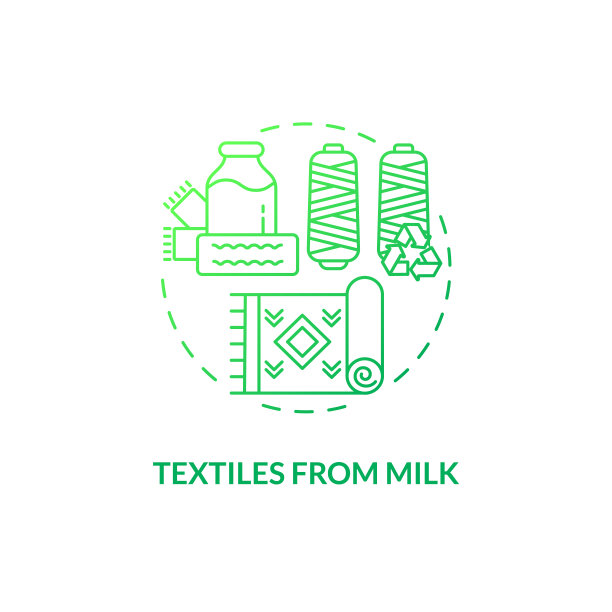 纺织品从牛奶绿色渐变概念图标图片下载