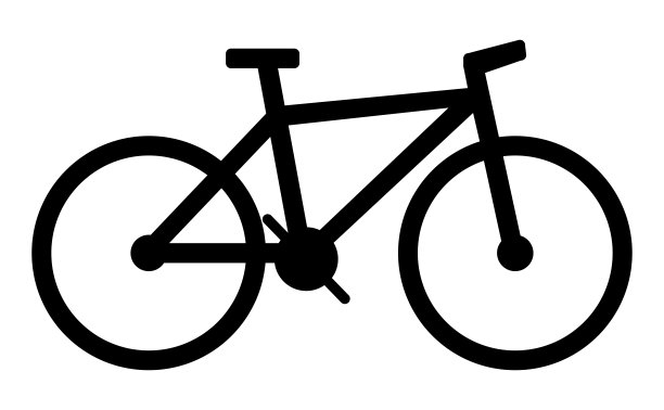 山地自行车插图，黑色在白色背景图片下载