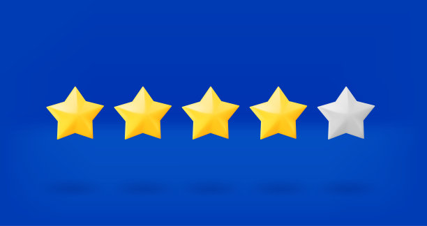 四星级点评概念。三维矢量插图图片下载