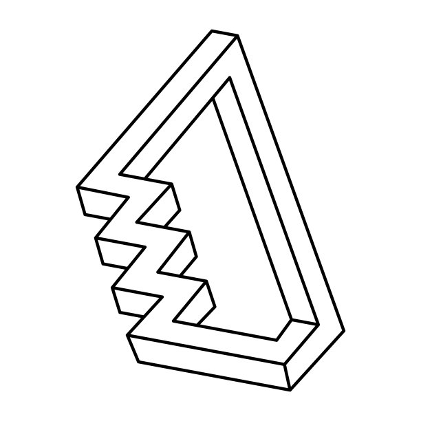 不可能的形状。网页设计元素。视错觉对象。行设计。虚幻的几何图形。图片下载