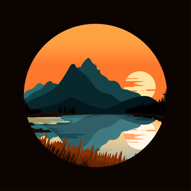 现代风景插画图片下载