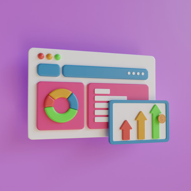 3d插图，图标的报告业务和财务业绩的概念图片下载