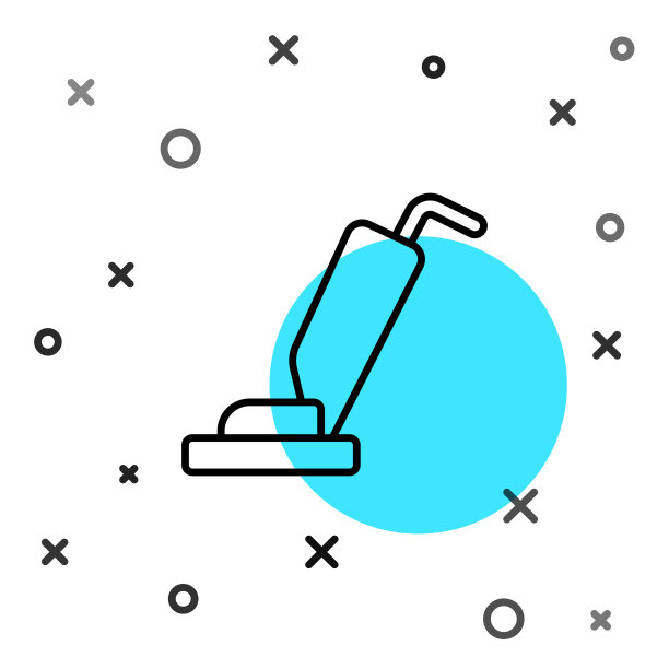 黑线吸尘器图标隔离在白色背景上。随机动态形状。向量图片下载