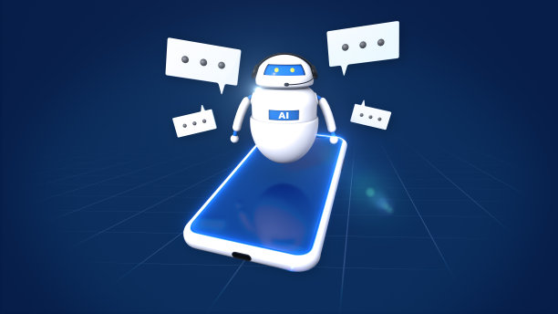 3d渲染插画，智能手机上的机器人AI或人工智能图片下载