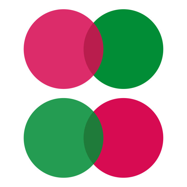 红绿交叉的圆。圆的形状。设计元素。矢量插图。图片下载