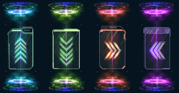 未来矢量HUD界面屏幕设计。数字标注标题。Hud UI GUI图片下载