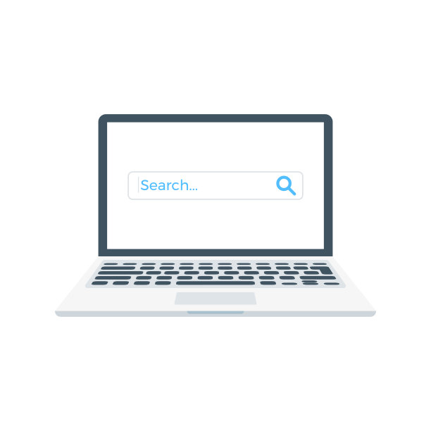 搜索信息，笔记本电脑隔离矢量插图图片下载