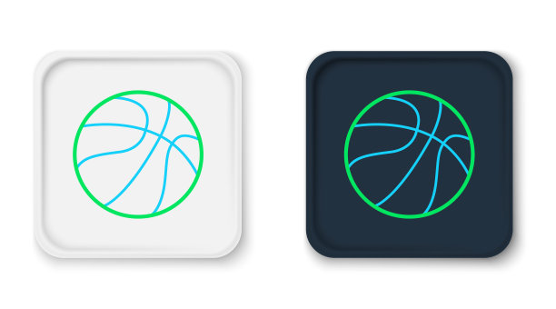 线篮球图标孤立的白色背景。运动的象征。彩色轮廓概念。向量图片下载