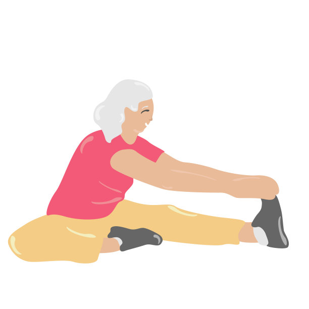 一个老太太在打网球，一个老人穿着运动服拿着球拍做运动。有用的活动娱乐，平面矢量插图在白色背景。图片下载