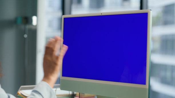 未被认出的首席执行官说你好模拟计算机会议特写。女人的问候图片下载