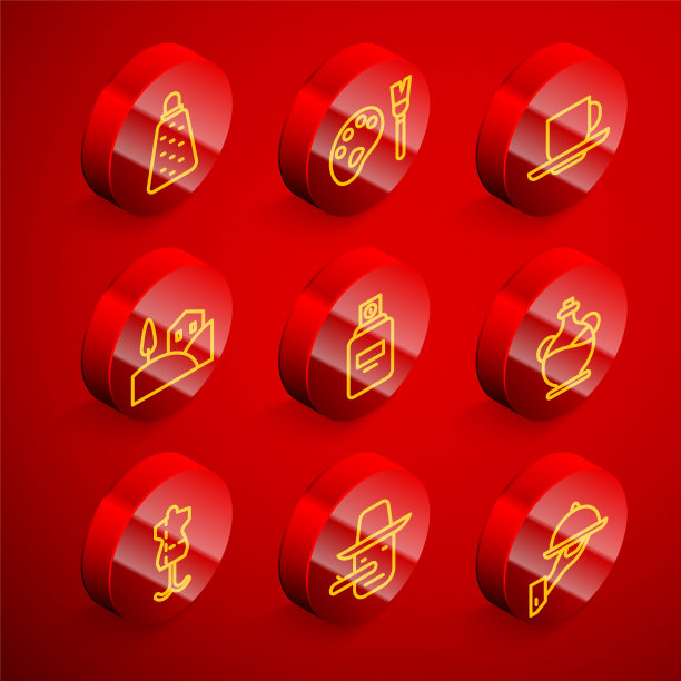 设置线刨，油漆刷与调色板，咖啡杯，村庄景观，香水，瓶橄榄油，人体模型和匹诺曹图标。向量图片下载