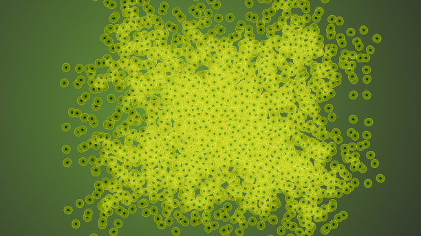 绿色生物细胞簇，插图图片下载