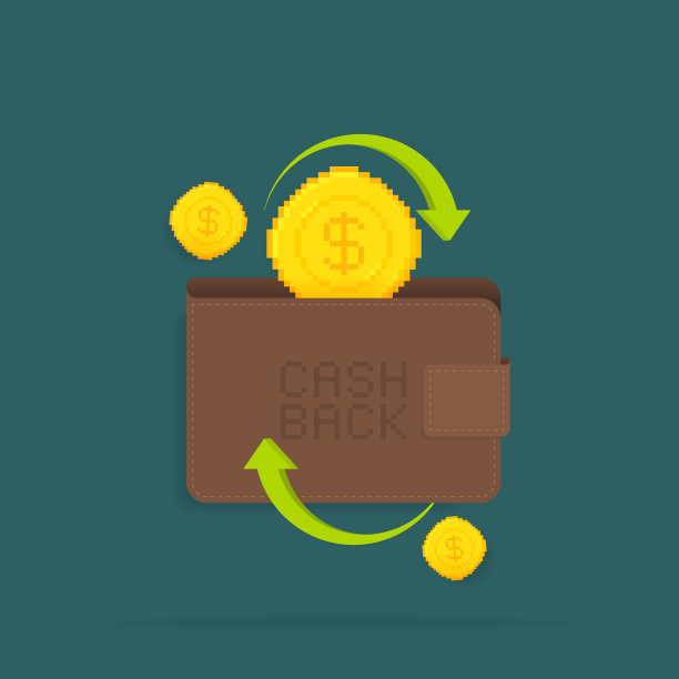 把现金放回钱包。像素艺术硬币落入钱包。理财服务，返现概念，理财储蓄，退款，投资，货币兑换。矢量图图片下载