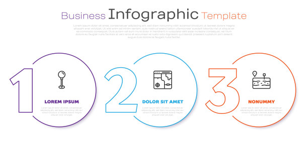 设置线路推杆，城市地图和破碎道路信息图。业务信息图模板。向量图片下载