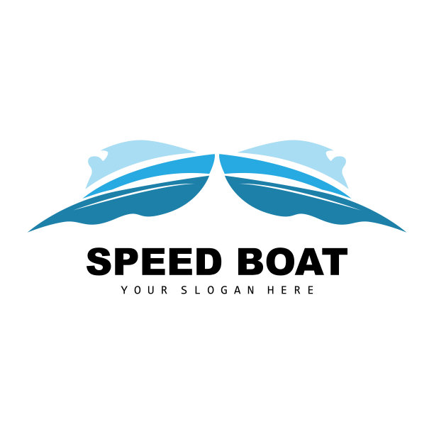 快艇标志，快速货船矢量，帆船，船舶制造公司设计，水路航运，海上车辆，运输图片下载