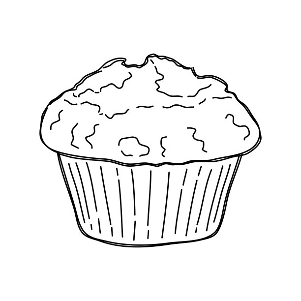 手绘松饼孤立在白色背景上。向量。图片下载