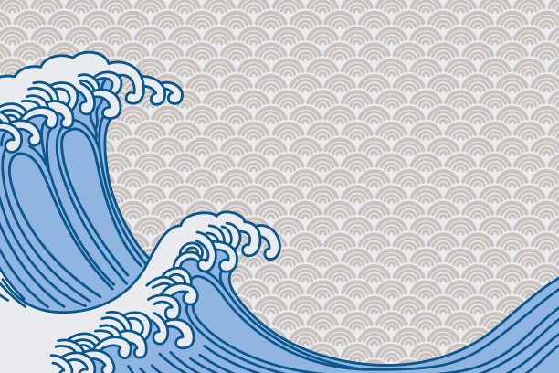 日本图案SEIGAIHA背景材料矢量插图材料图片下载