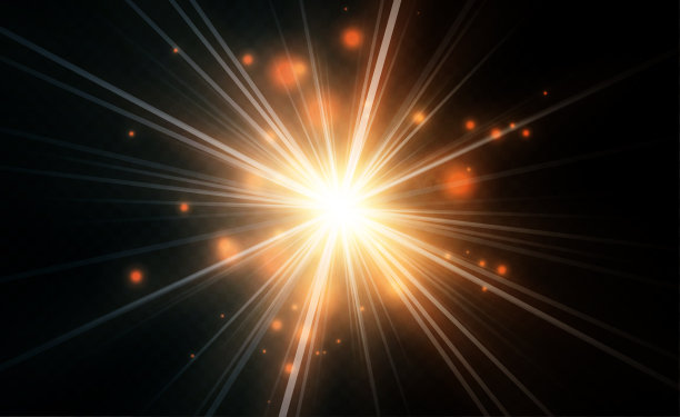 发光的灯光效果，抽象的魔术插图。图片下载