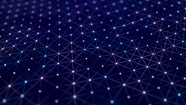 摘要粒子和线的动态波。大数据。网络或联系数字的背景。3 d渲染。图片下载