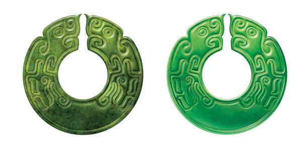 白底绿玉首饰图片下载