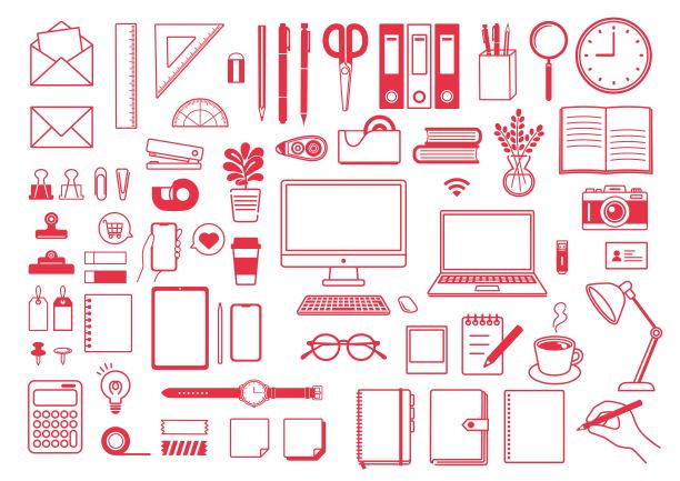 平面商务及文具的插图材料
插画，文具，平板电脑，个人电脑，铅笔，笔记本，远程办公图片下载